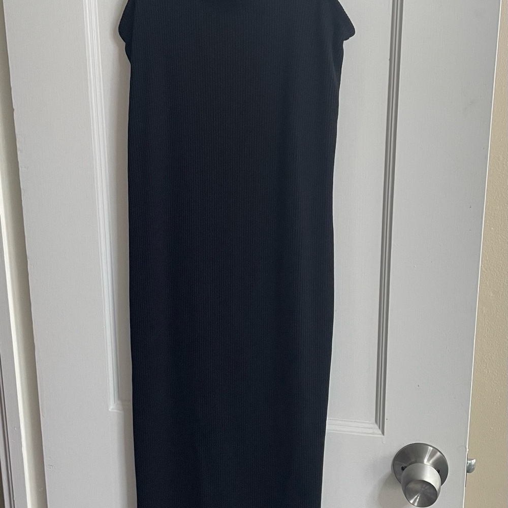 Old Navy Black Sheath Midi Dress Square Neck Sleeveless